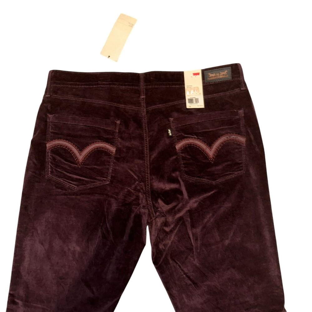 NWT Levis Faux Velvet Pants Plus Size Womens 16M 31 Mid Rise Skinny Leg Slim Fit - Picture 6 of 8